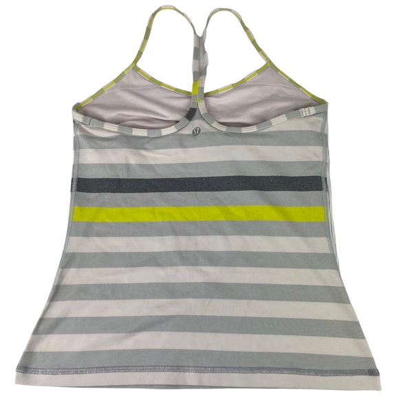 Lululemon Racerback Woman’s Power Y Tank Top Shirt Striped Yellow Sz 6 Athletica - Picture 2 of 16